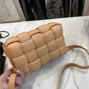 Bottega Veneta Beige Woven Crossbody Bag